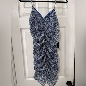 NWT LuLu’s Floral Print Bodycon Ruched Mini Dress.